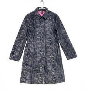 Guess 2000s Snake Print Long Coat M Quilted Pink Interior Good Cond, Sleeve Wear